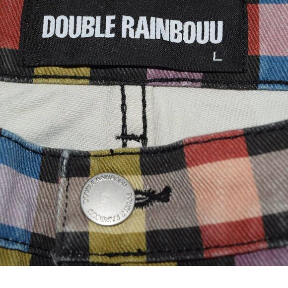 Double Rainbouu Multicolor Check Denim Jeans - L - Picture 3 of 3